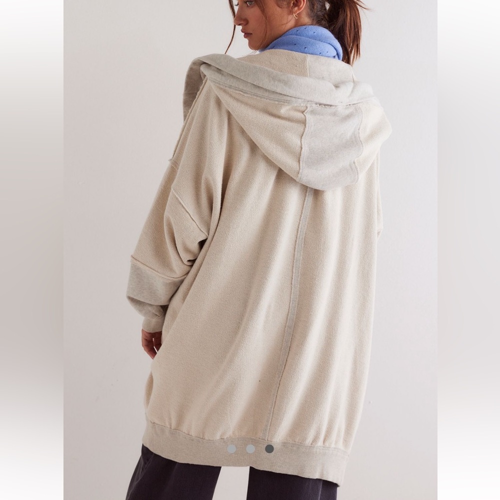 Free People Cozy Hooded Open Cardigan in Cream - Picture 3 of 16